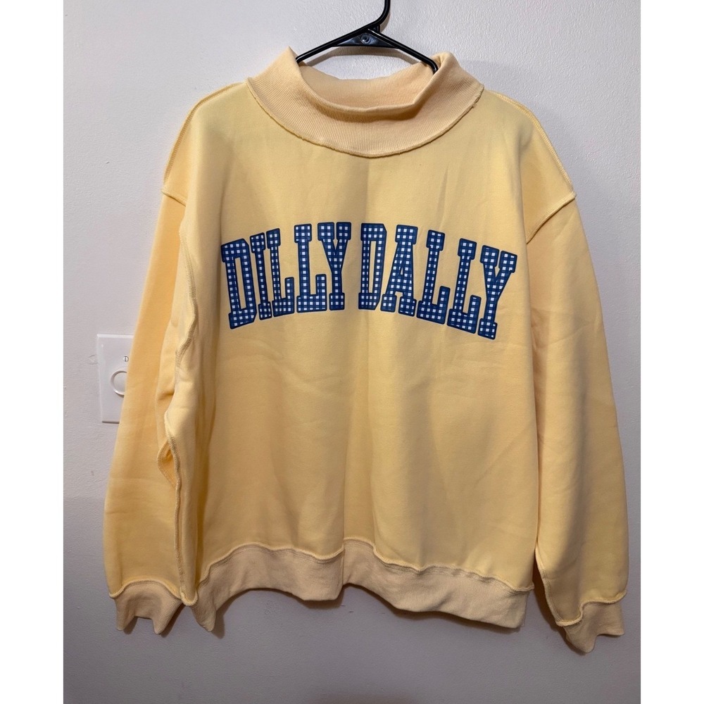 Bucket List Dilly Dally / Lolly Gag Reversible Oversized Mockneck Size S/M NWOT